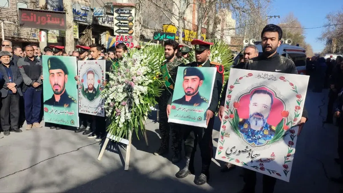 پیکر پاک چهار شهید سرافراز مدافع وطن در خرم‌آباد تشییع شد