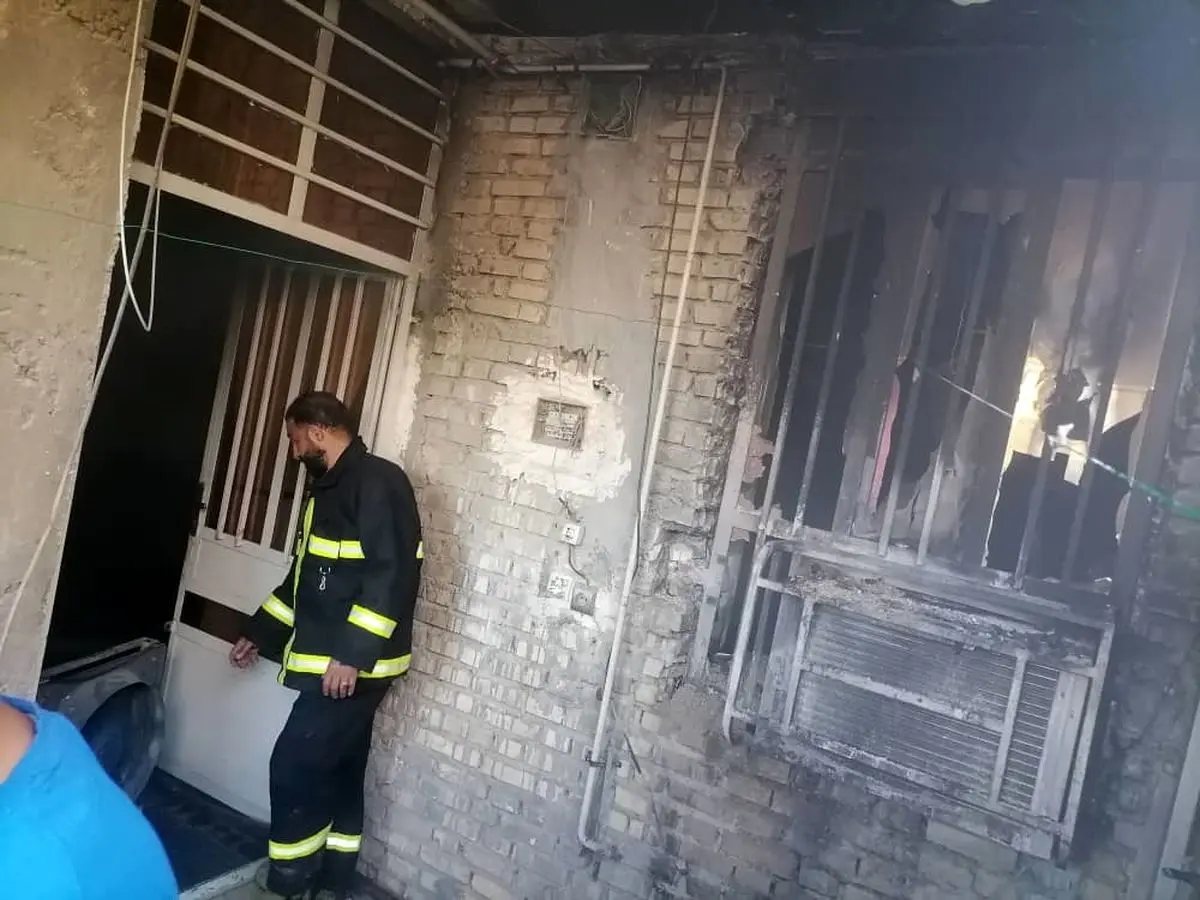 مهار آتشسوزی منزل مسکونی در شوش