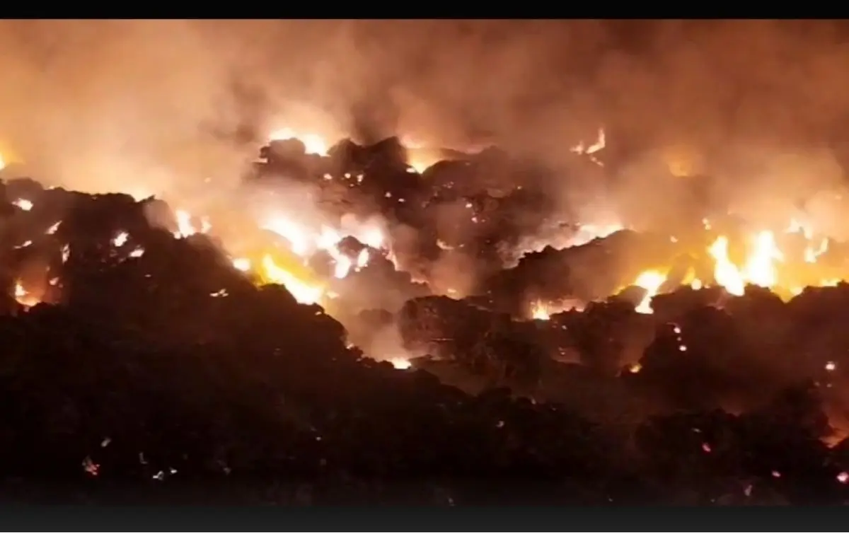 ادامه‌ی عملیات مهار آتش‌سوزی در شرکت «جلگه دز» دزفول 