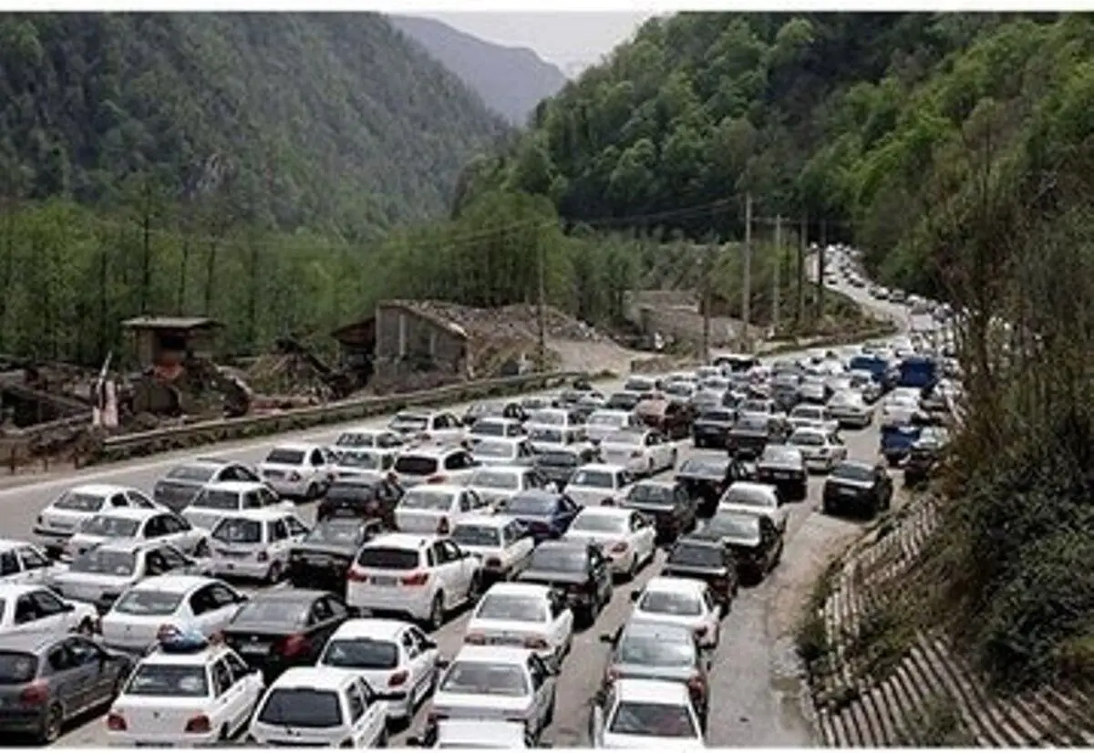 ترافیک سنگین در جاده چالوس