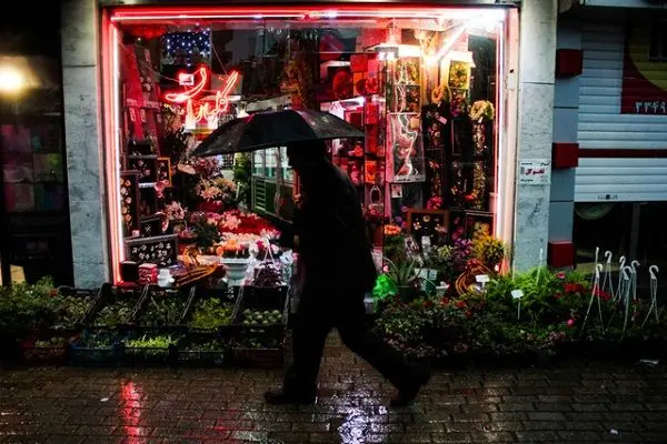 رگبار باران و رعد و برق در شمال تهران