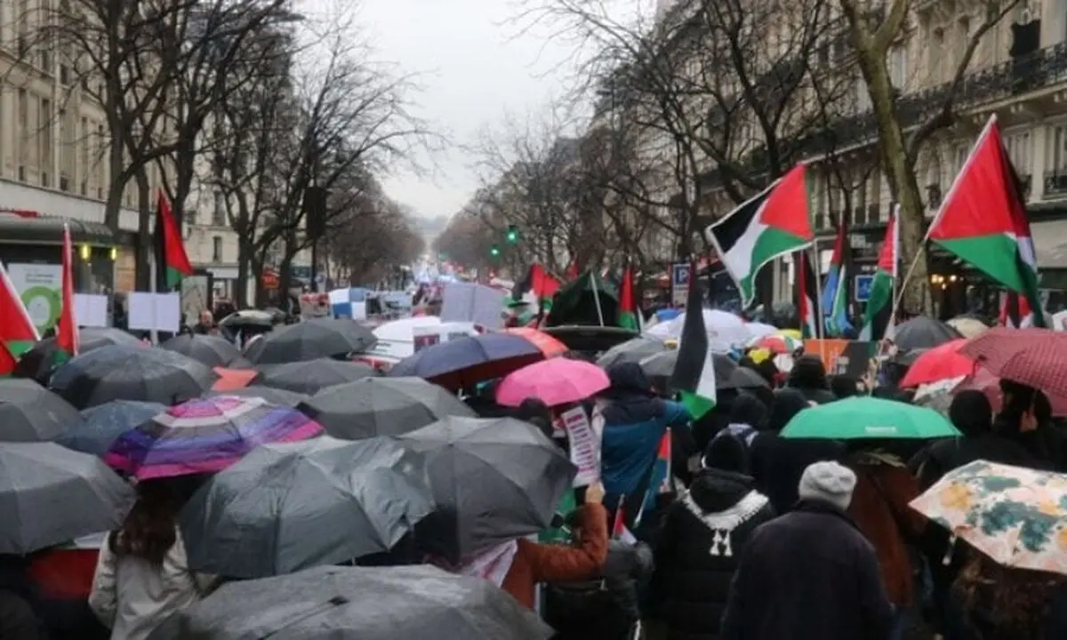برگزاری تظاهرات همبستگی با فلسطین در پاریس 