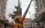 نجات کارگر مصدوم از ارتفاع طبقه پنجم در کرمانشاه