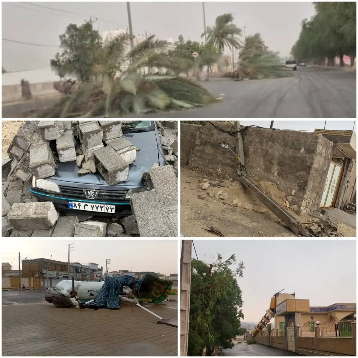 طوفان موجب مسدود شدن خیابانها و قطعی برق در لامرد شد