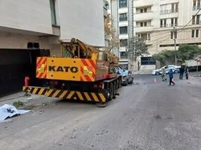 مرگ راننده جرثقیل در خیابان شریعتی تهران
