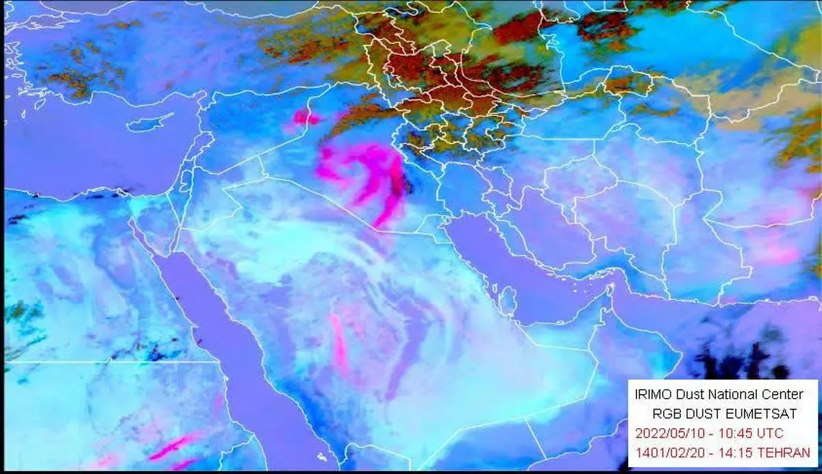 هشدار سطح نارنجی نسبت به ورود توده گردوخاک عراقی به خوزستان