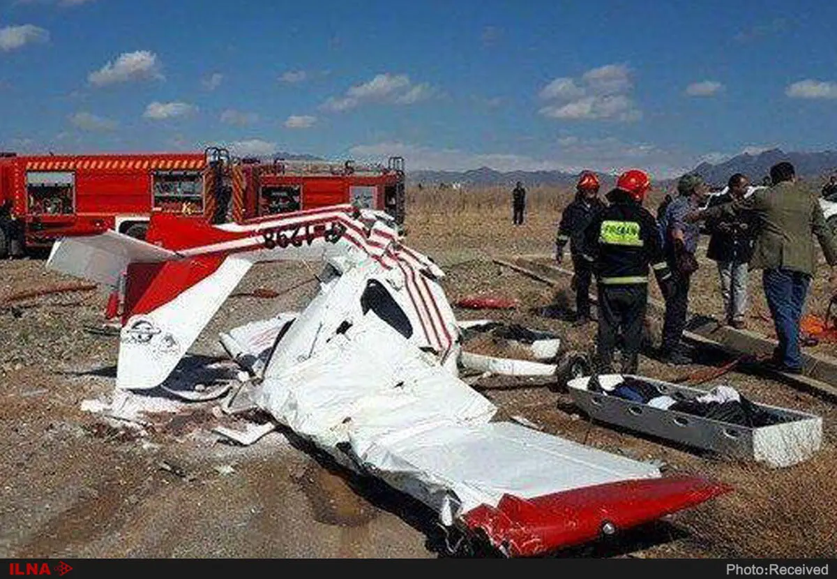 ۲ کشته در حادثه سقوط هواپیمای آموزشی در کاشمر 