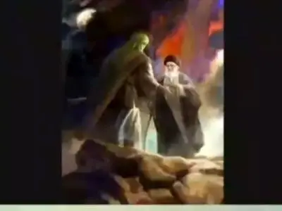 لحظه شهادت رهبر شهید در یک تابلوی نقاشی + فیلم