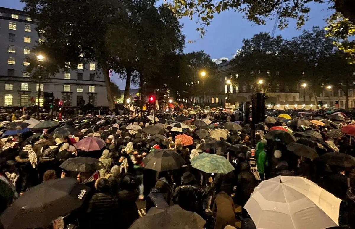 Protesters rally in London, elsewhere in solidarity with Gaza