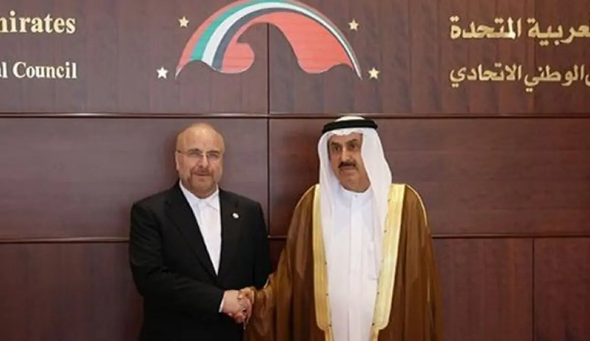 قالیباف لنظیره الاماراتي: نظرة ایران الى الدول الجارة هي نظرة استراتیجیة