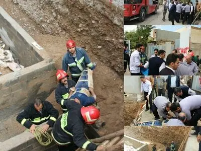 ریزش دیواره ساختمان در حال ساخت شهرستان دزفول/ 2 کارگر مصدوم شدند
