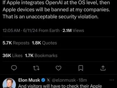 اعلان جنگ ایلان ماسک با اپل و OpenAI