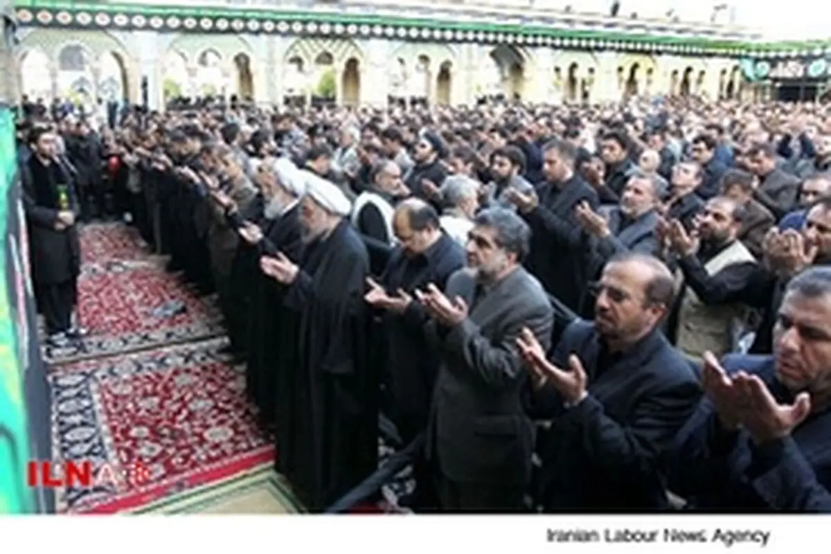 اقامه نماز ظهر عاشورا در حرم عبدالعظیم حسنی به امامت رییس جمهوری