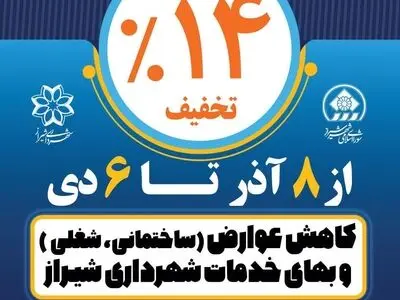 کاهش ۱۴ درصدی دوره تخفیف عوارض ساختمانی شهرداری شیراز تا ۶ دی‌ماه