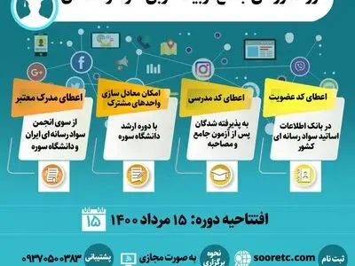 آغاز ثبت نام شرکت در دوره جامع تربیت مربی سواد رسانه‌ای