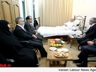 وزیر بهداشت و نهاوندیان از آیت الله صانعی عیادت کردند