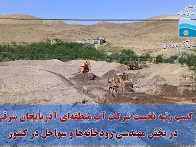 کسب رتبه نخست آب منطقه‌ای آذربایجان شرقی در بخش مهندسی رودخانه‌ها و سواحل در کشور