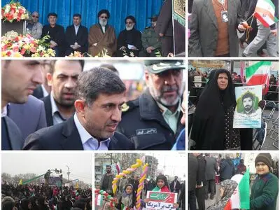 جشن انقلاب با حضور پرشور مردم / پرواز 40 کبوتر سفید بر فراز شهر کرج