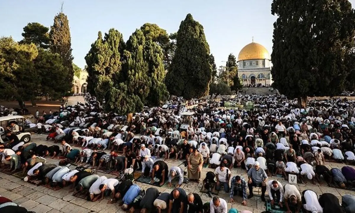 اقامه نماز عید قربان در مسجد الاقصی با حضور ۴۰ هزار فلسطینی