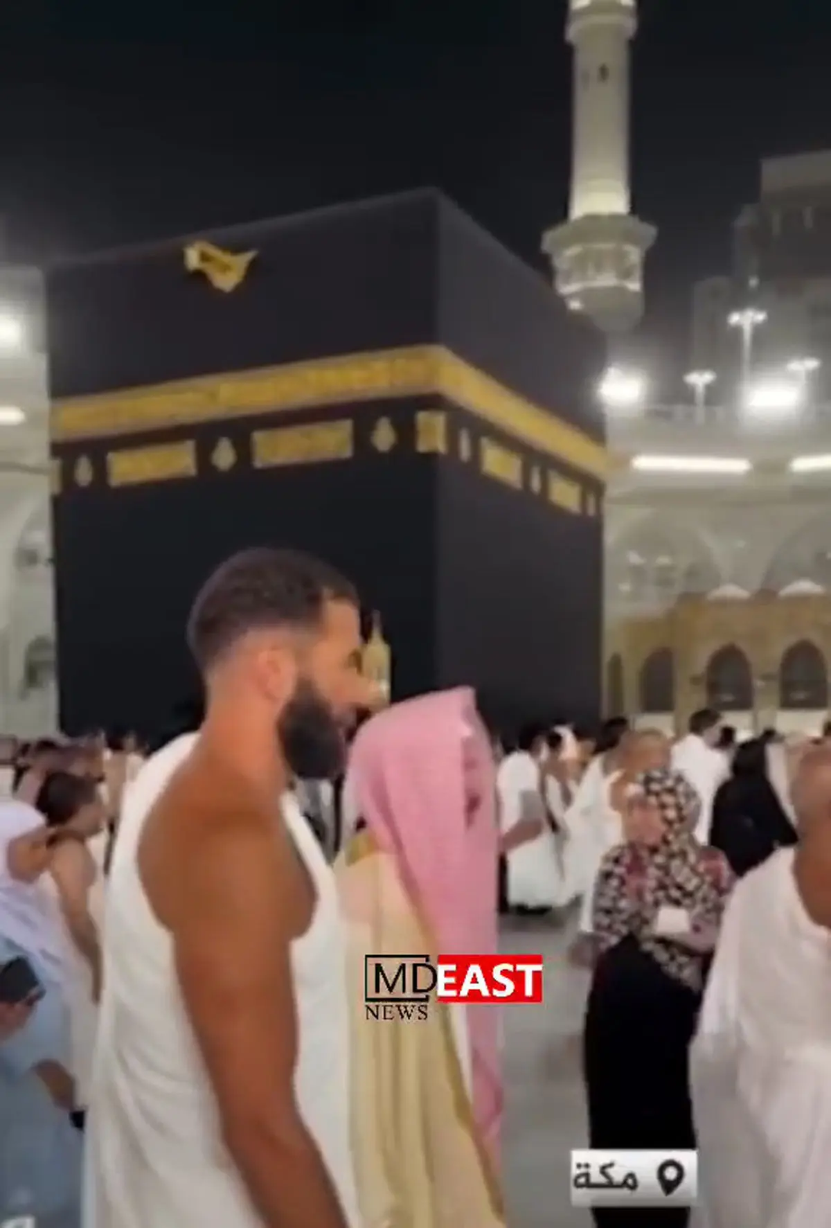 حضور کریم بنزما در مکه برای ادای حج + فیلم