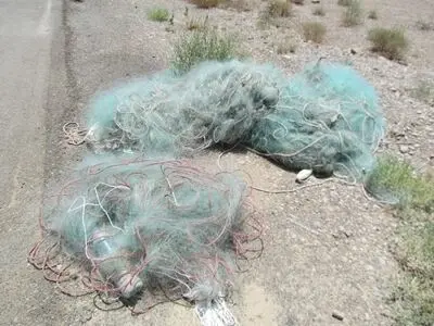 جمع‌آوری 400 متر تور از رودخانه زرینه رود میاندوآب