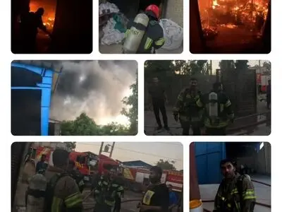 مهار آتش‌سوزی گسترده در انبار تولید فیلتر در شیراز