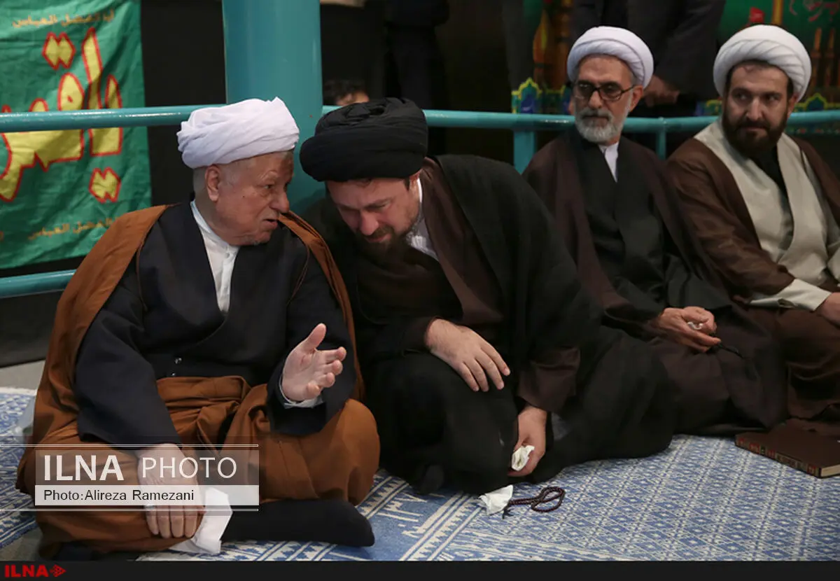 حضور آیت‌الله هاشمی در مراسم عزاداری حسینیه جماران + تصویر