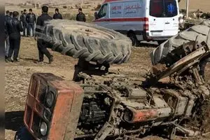 مرگ دو راننده تراکتور در میانه