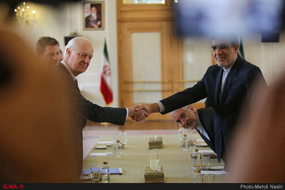 گفت‌وگوی جابری انصاری و دیمیستورا درباره آخرین تحولات سوریه و راه‌های اجرایی کردن توافقات آستانه 