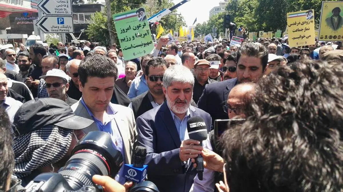 حضور علی مطهری در راهپیمایی روز جهانی قدس
