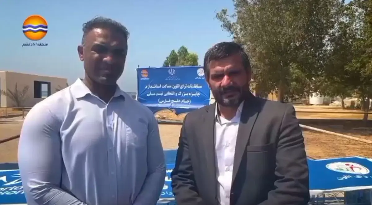 اهدای جوایزبرندگان مسابقات ترای‌اتلون(سه گانه) مردان انتخابی تیم‌ملی در قشم