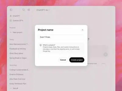 قابلیت «Projects»‌ در ChatGPT رایگان شد