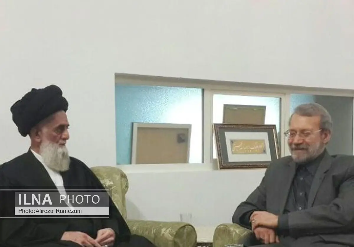 رئیس مجلس شورای اسلامی در قم با آیت الله  یثربی دیدار کرد