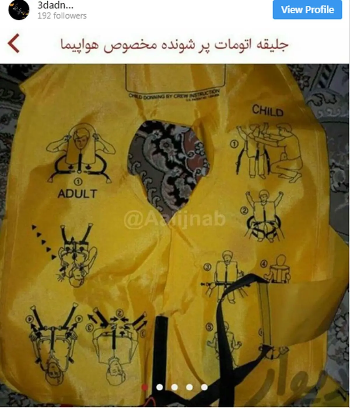 سرقت جلیقه نجات هواپیما توسط مسافر+ عکس