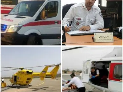 انتقال 24 مصدوم نوروزی با اورژانس هوایی البرز/کاهش 13 درصدی امدادرسانی جاده ای در سال 98