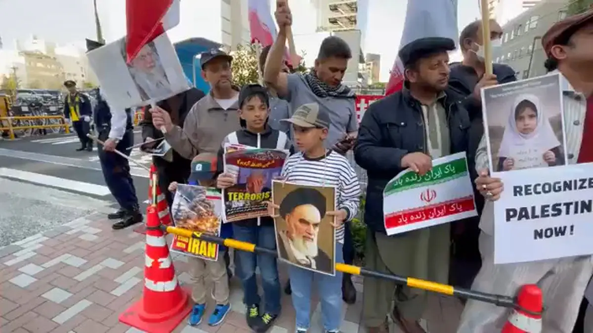 تجمعی در توکیو پایتخت ژاپن در حمایت از ایران و فلسطین + فیلم