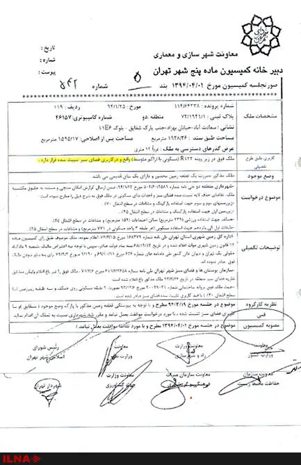 اسناد تخلف شهرداری تهران در فروش پارک سعادت‌آباد