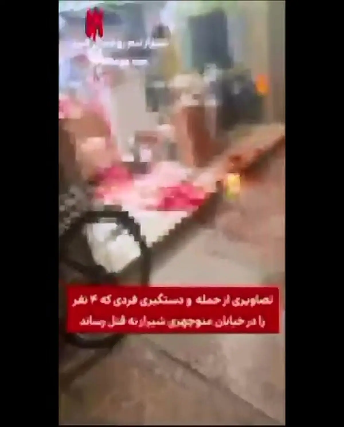 لحظه دستگیری قاتل ۴ نفر در خیابان منوچهری شیراز + فیلم