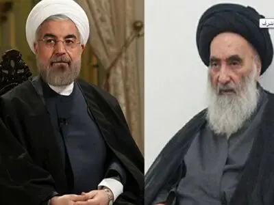 روحانی یلتقی آیة الله السیستانی فی النجف الاشرف