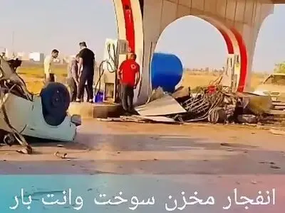 انفجار در جایگاه سی.ان.جی بندرماهشهر + فیلم