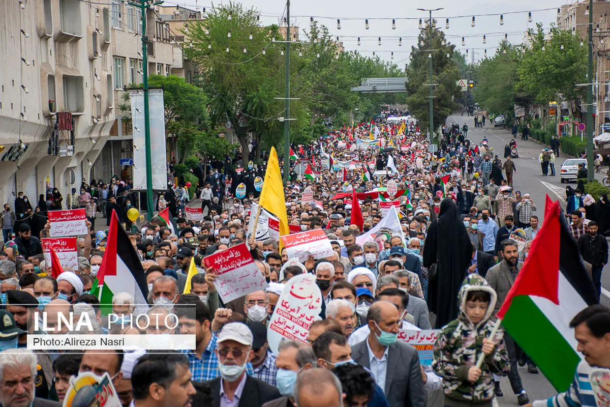 راهپیمایی روز قدس در قزوین برگزار شد