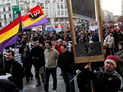 تظاهرات گسترده شهروندان اسپانیایی در اعتراض به افزایش نرخ بیكاری