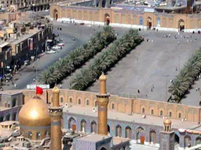 تصاویری زیبا از بارش شدید باران در حرمین کاظمین +فیلم