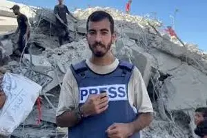 تشییع پیکر شهید صالح الجعفراوی خبرنگار فلسطینی در بیمارستان شفا