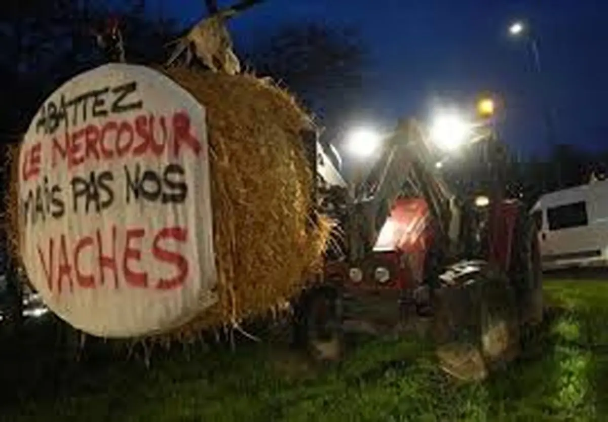 کشاورزان فرانسوی ساختمان‌های دولتی را با کاه مسدود کردند + فیلم