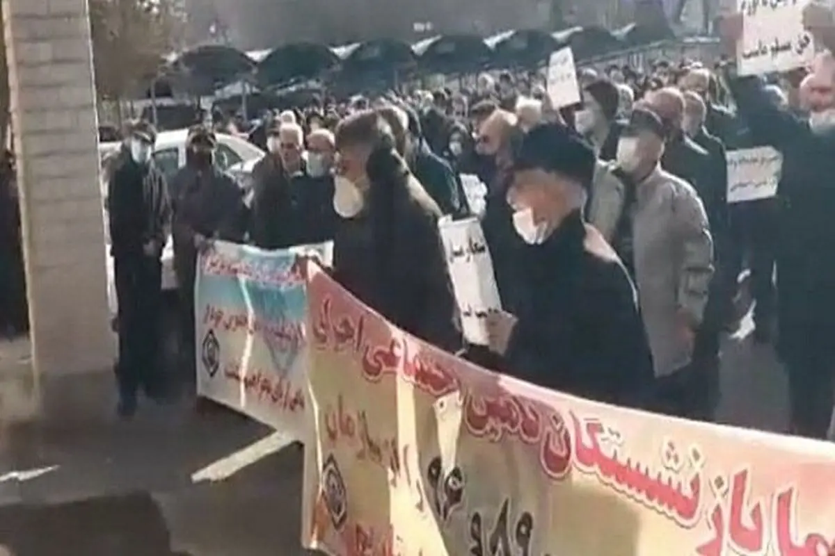 تجمع بازنشستگان تأمین اجتماعی تبریز مقابل ساختمان استانداری