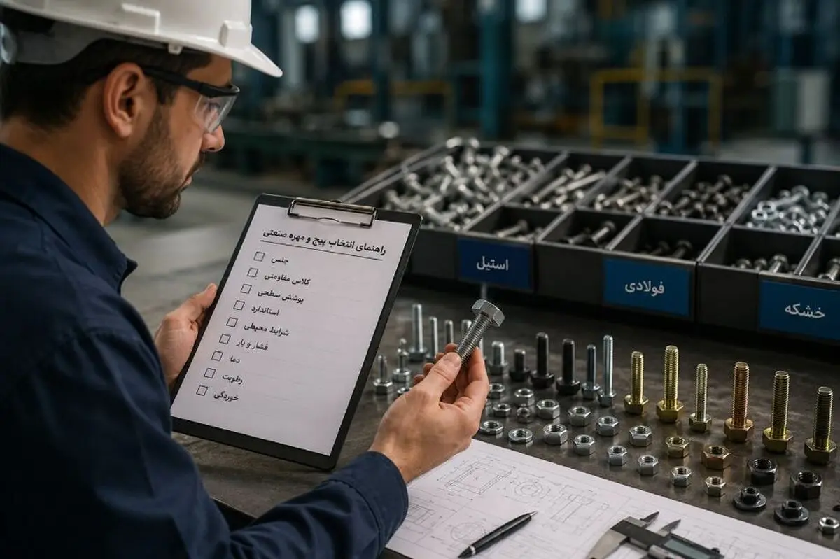 راهنمای انتخاب پیچ و مهره صنعتی؛ هر آنچه مهندسان و خریداران باید بدانند!