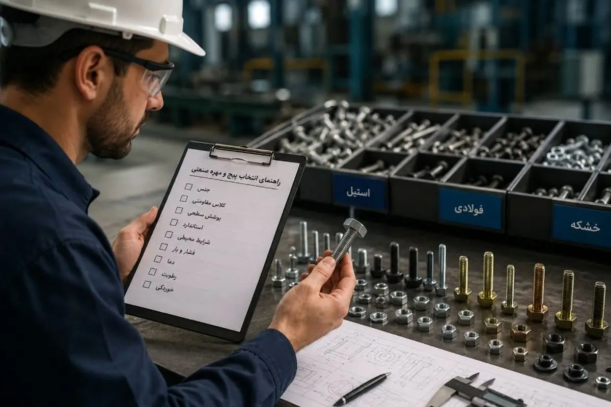 راهنمای انتخاب پیچ و مهره صنعتی؛ هر آنچه مهندسان و خریداران باید بدانند!