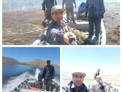 بیش از ۱۰۰۰ متر دام غیرمجاز ماهی‌ گیری در تالاب چغاخور کشف و جمع آوری شد