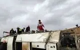 مصدوم شدن ۱۲ نفر بر اثر انحراف یک دستگاه اتوبوس در محور آبادان به اهواز 